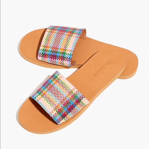 colorful slide sandals